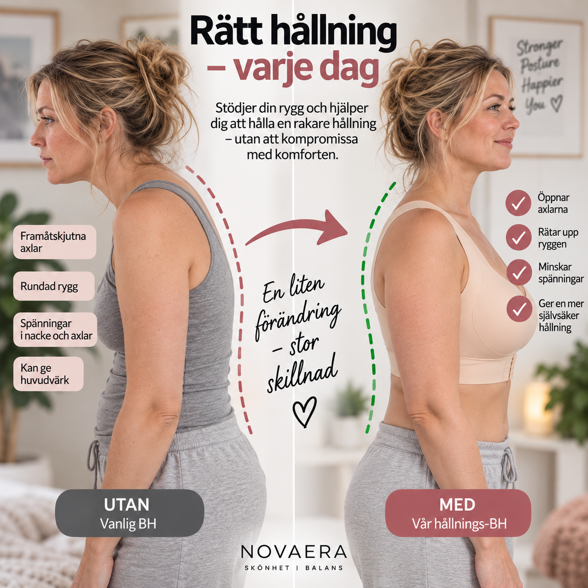 Posture Support BH – Naturligt lyft och optimalt ryggstöd med sömlös design