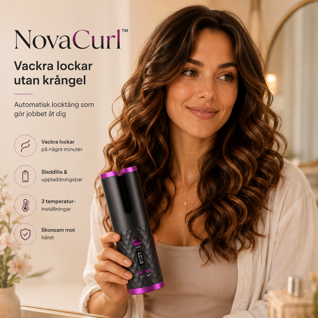 NovaCurl - Automatisk sladdlös locktång