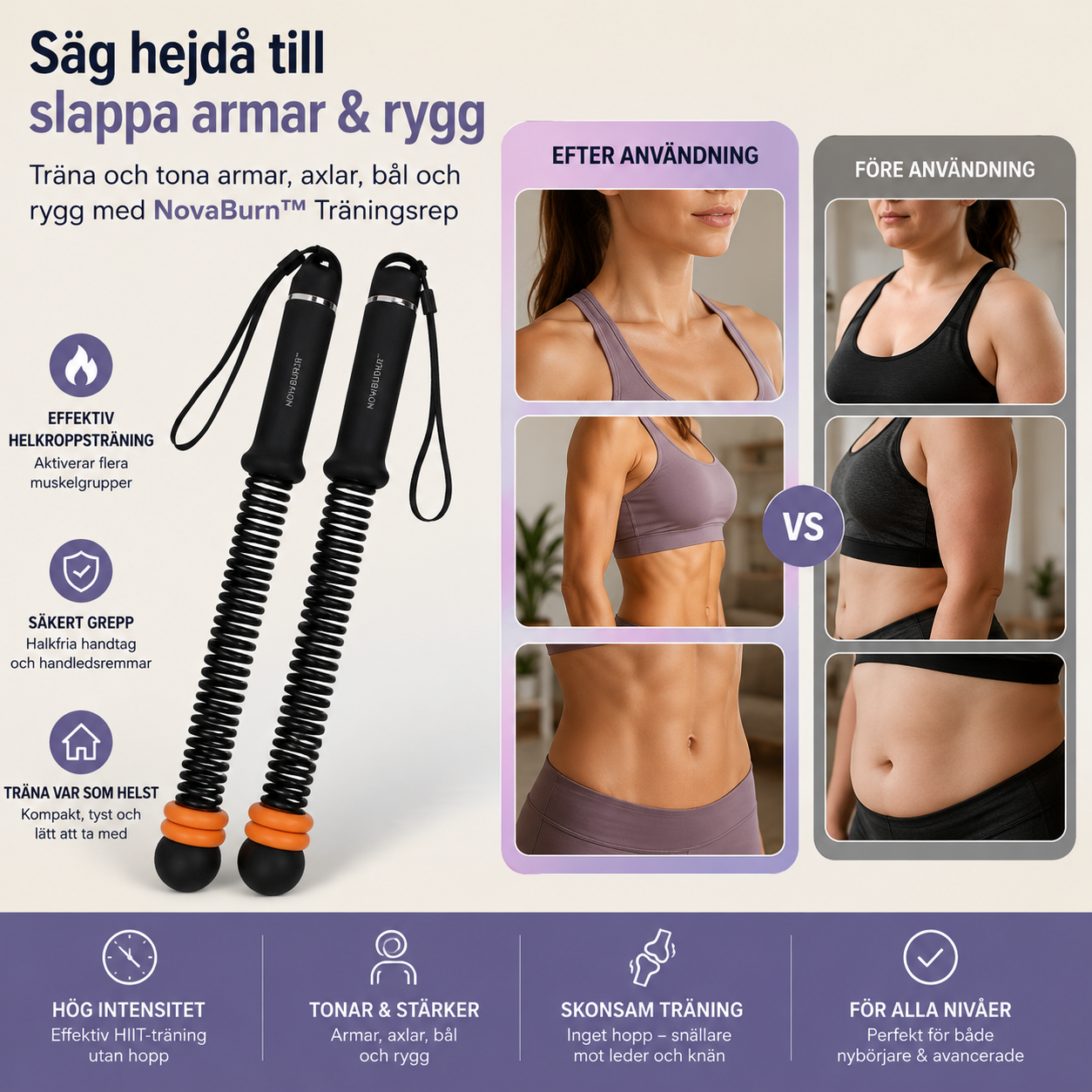 NovaBurn™ - Träningsrep (battle rope)