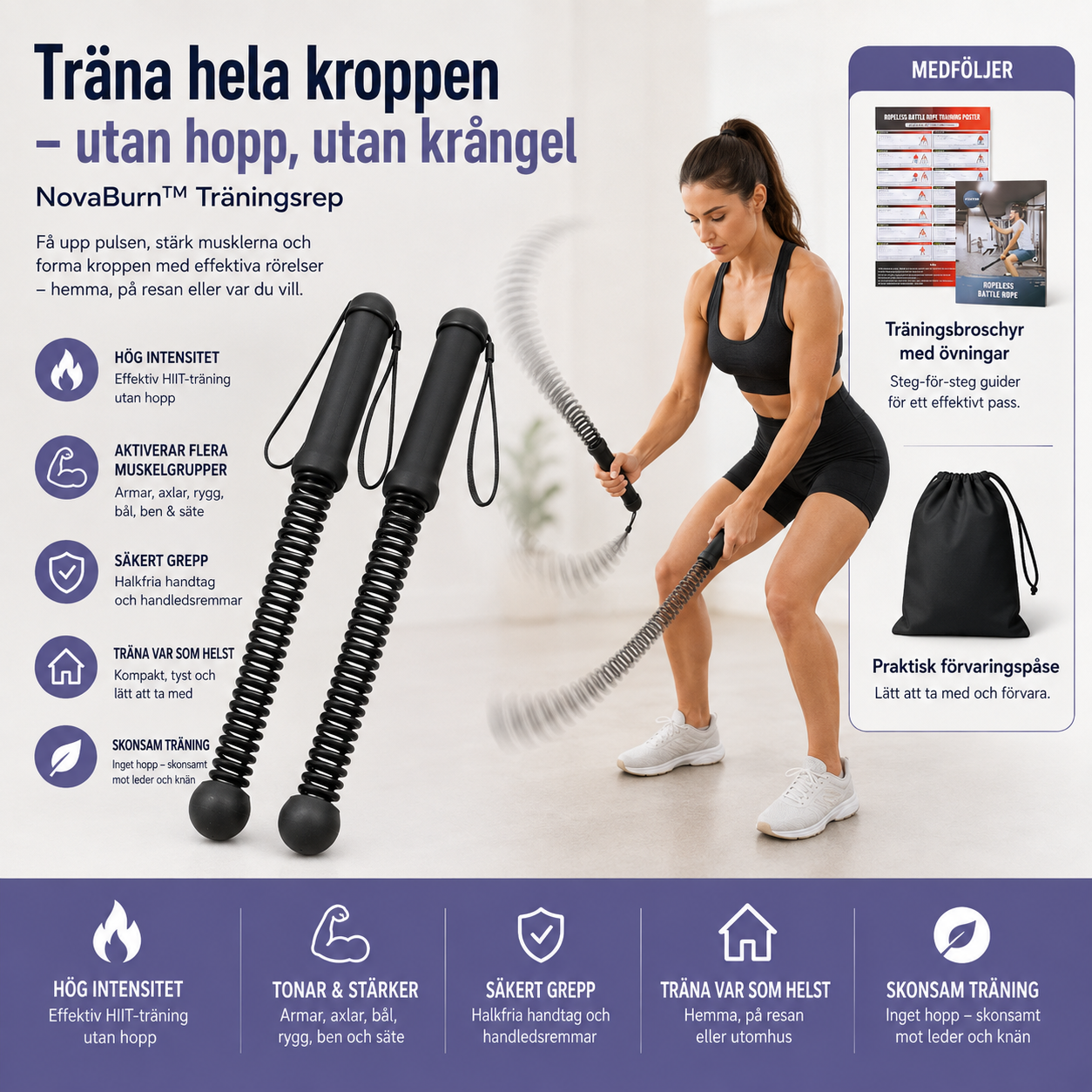 NovaBurn™ - Träningsrep (battle rope)