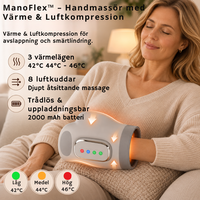 ManoFlex™ – Handmassör med Värme & Luftkompression